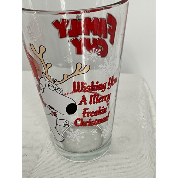 Family Guy Christmas Holiday Glass Set‎ Of 3 Featuring Stewie & Brian - Picture 5 of 6